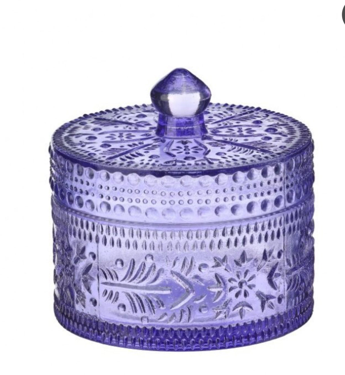 6.5” hobnail glass jar with lid