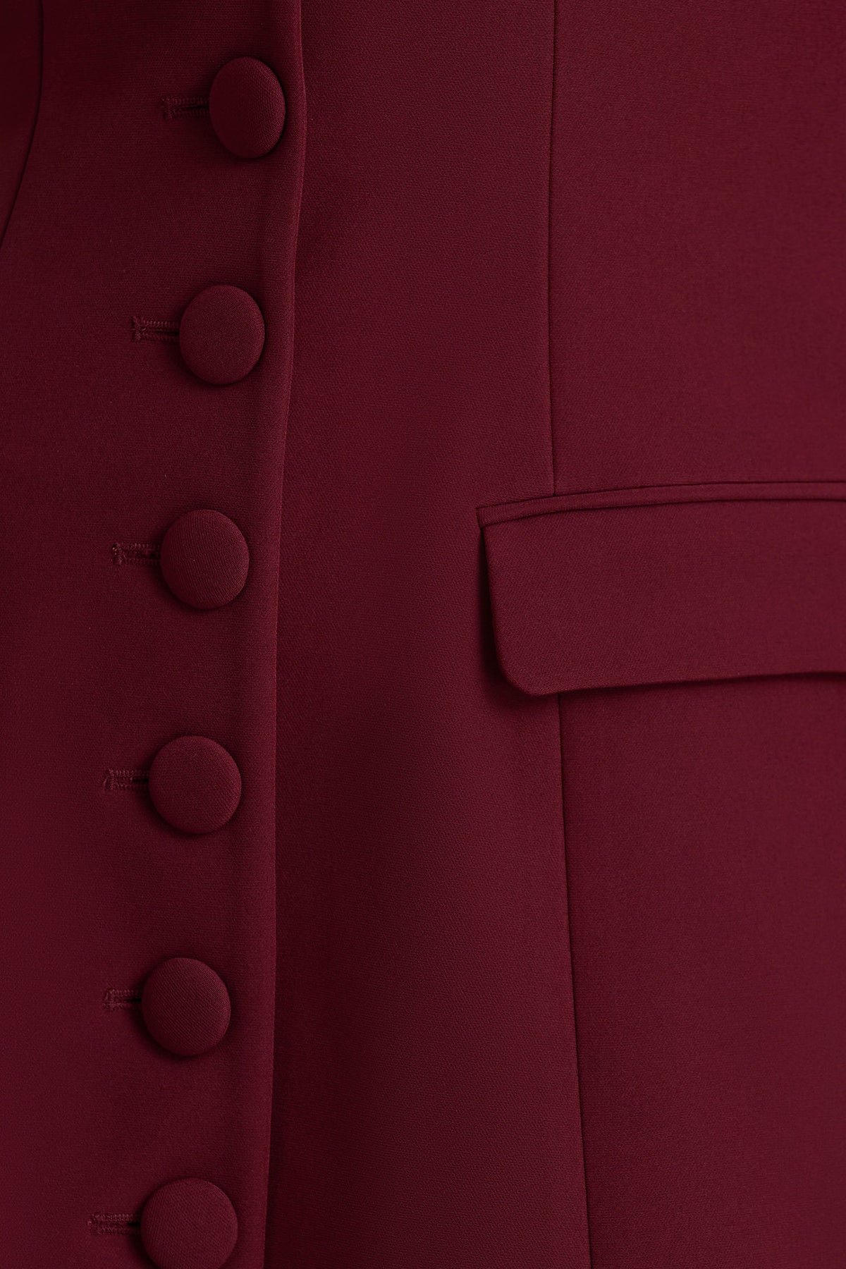 Carmen | Burgundy Sweetheart-Neck Tailored Mini Dress