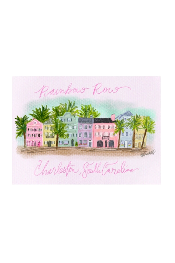 The Rainbow Row Art Print by LinnArtzy
