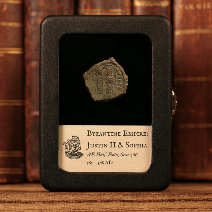 Byzantine Empire, Emperor Justin II & Empress Sophia, AE Half-Follis (Sear 366) - 565 to 578 CE - Byzantine Empire