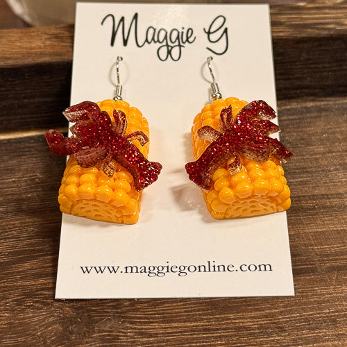 Corn & Crawfish Dangle Earrings