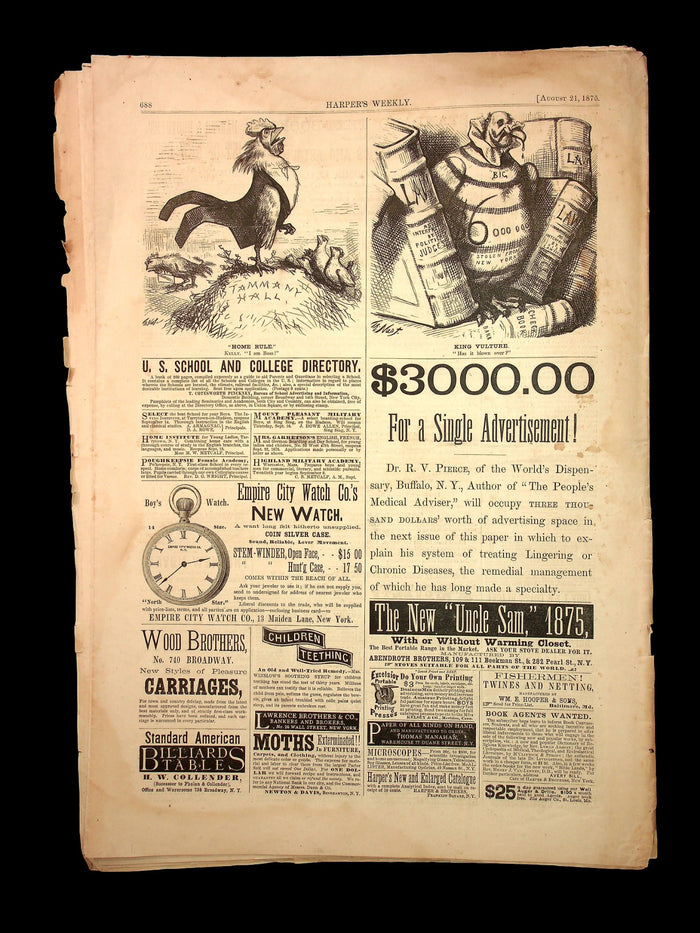 Harper's Weekly (Original 1800s Magazine) - August 21st, 1875 - Reconstruction Era