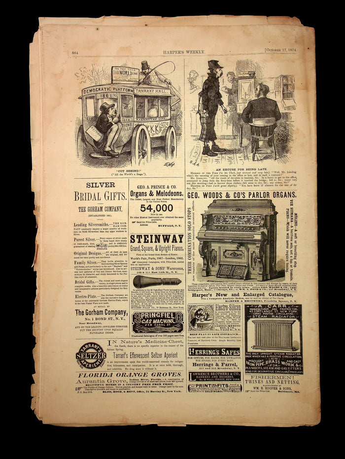 Harper's Weekly (Original 1800s Magazine) - October 17th, 1874 - Reconstruction Era