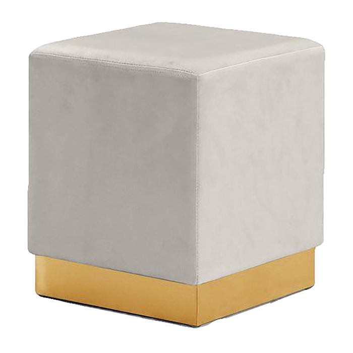 Ivory Velvet Stool