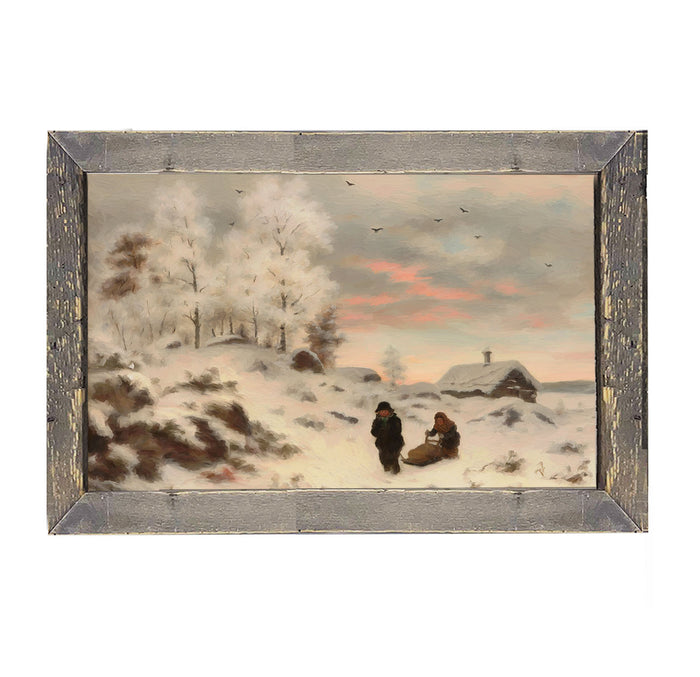 Kids in winter sleigh