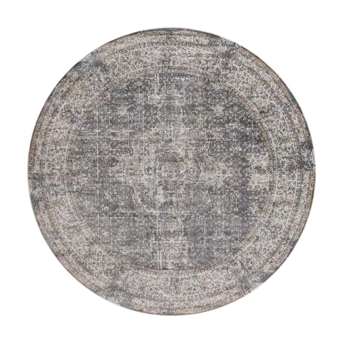Steel and Onyx Round Rug