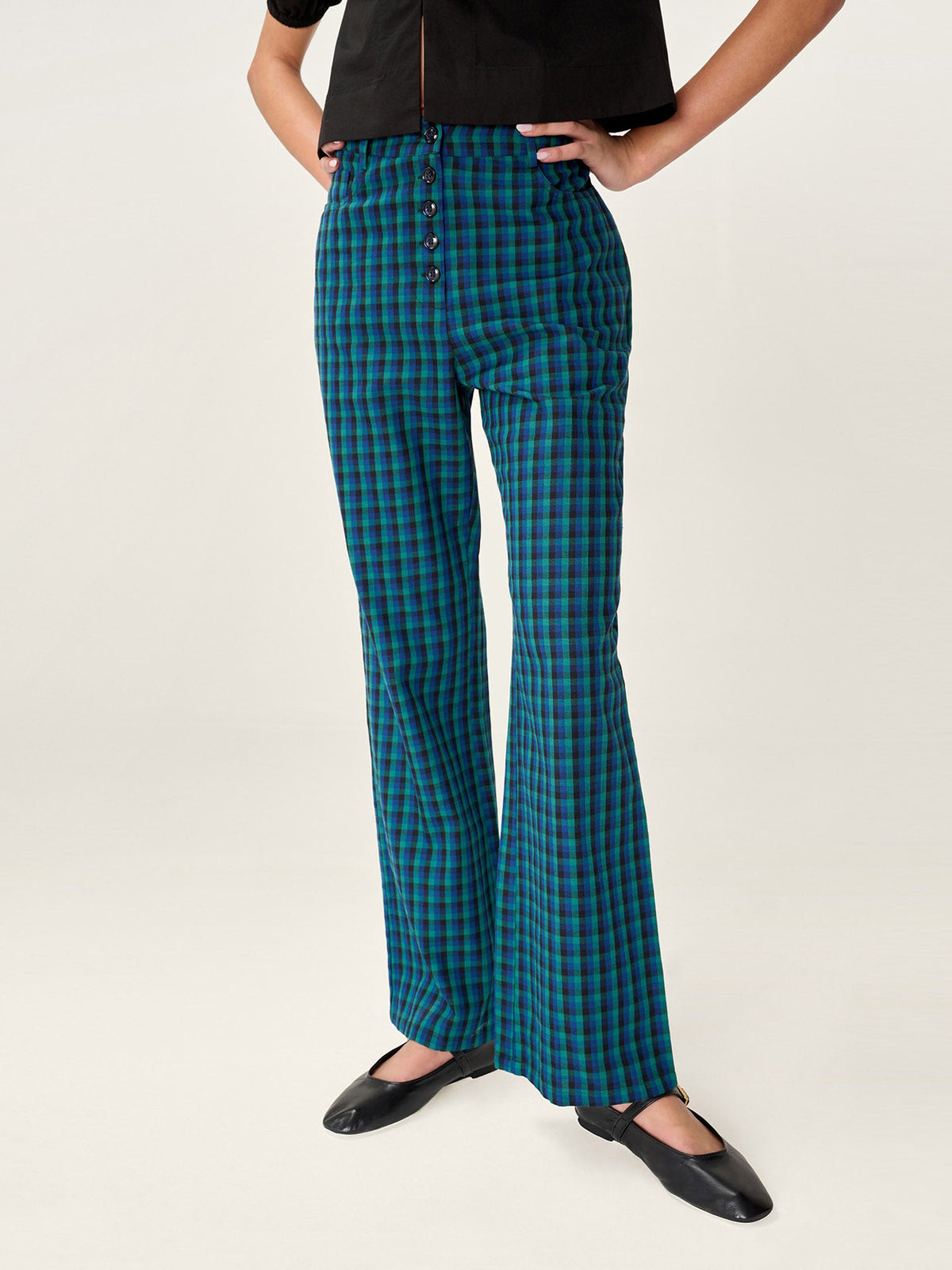 Elodie Trouser in Blue Check