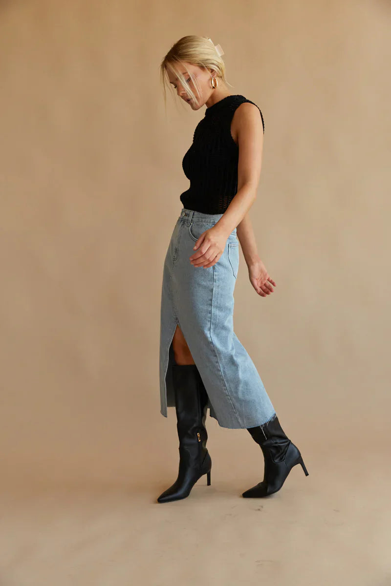 Hayden Denim Midi Skirt