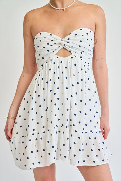 Summer Breeze Dress in Navy Polka Dot