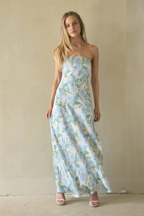 Jasmina Satin Floral Maxi Dress