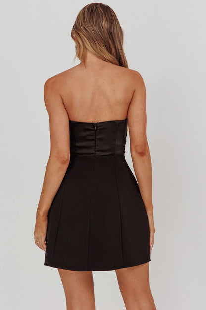 City Of Stars Strapless Mini Dress Black