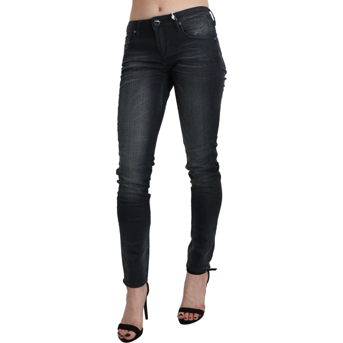 Acht Blue Washed Low Waist Skinny Denim Trouser