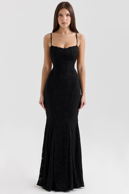 black lace maxi dress