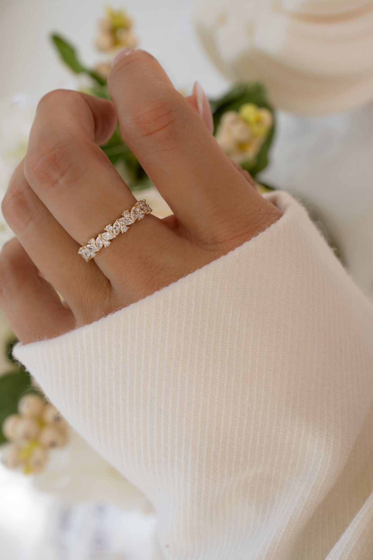 14K Solid Gold Multi Stone Lab Grown Diamond Ring
