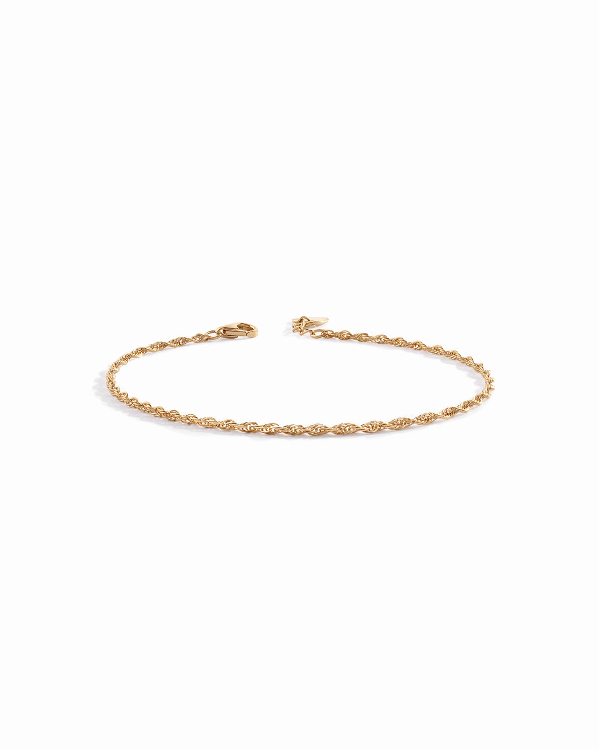 14K Solid Gold Twisted Rope Chain Bracelet