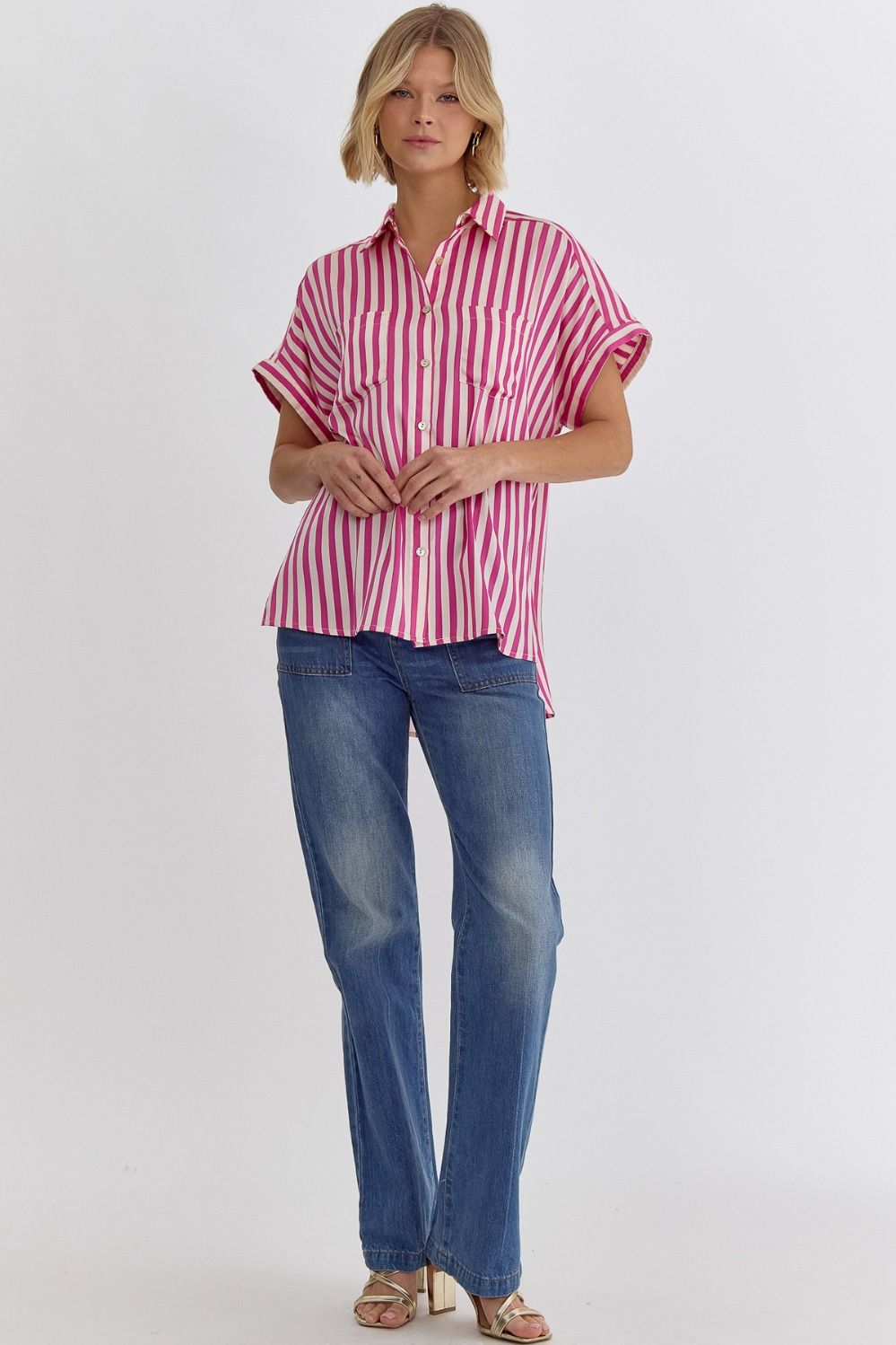 Candy Stripe Button Down Shirt