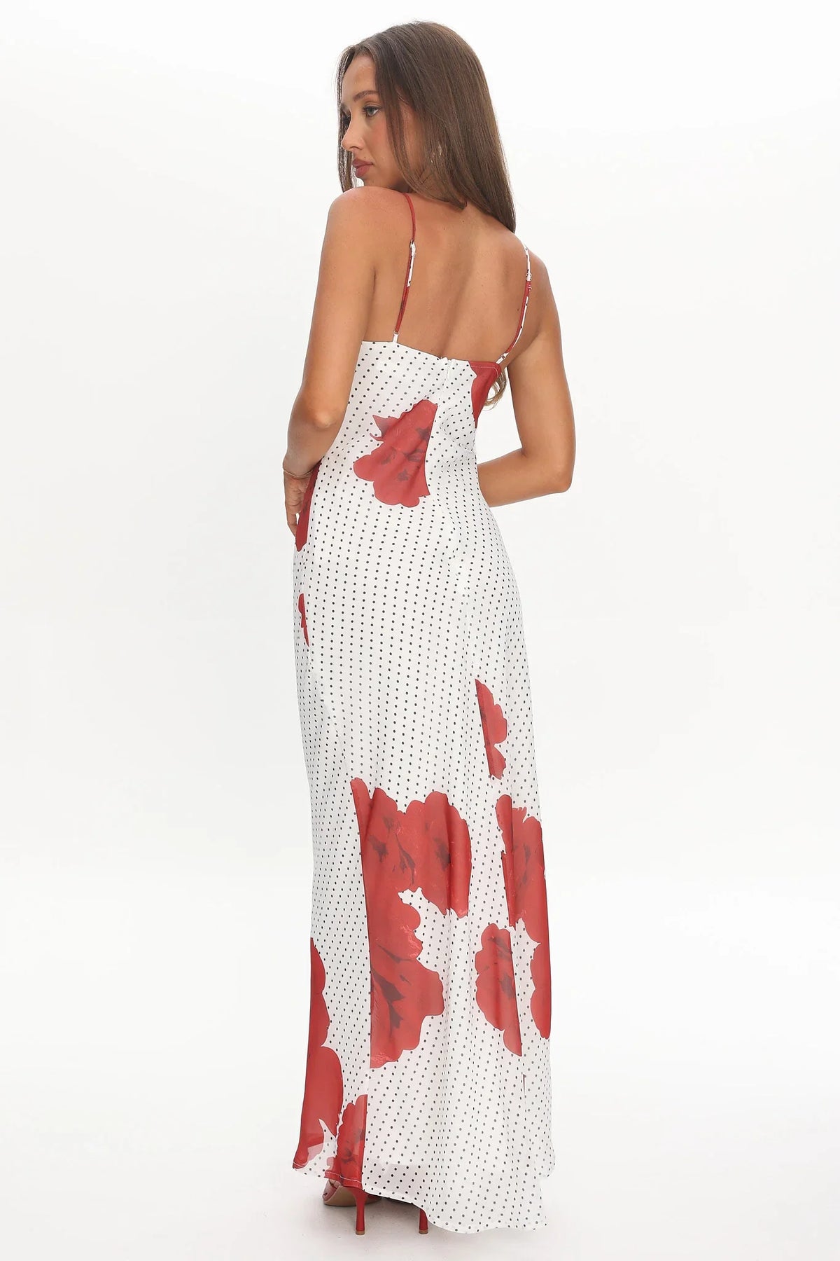 High Roller Rosette Maxi Dress Print White