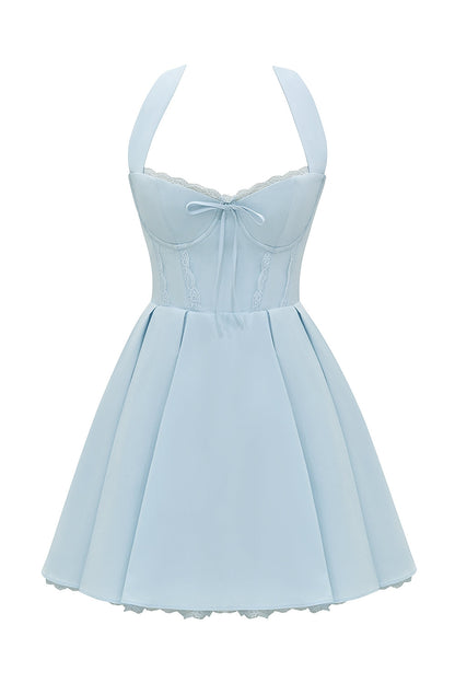 bluebell cotton halter mini dress