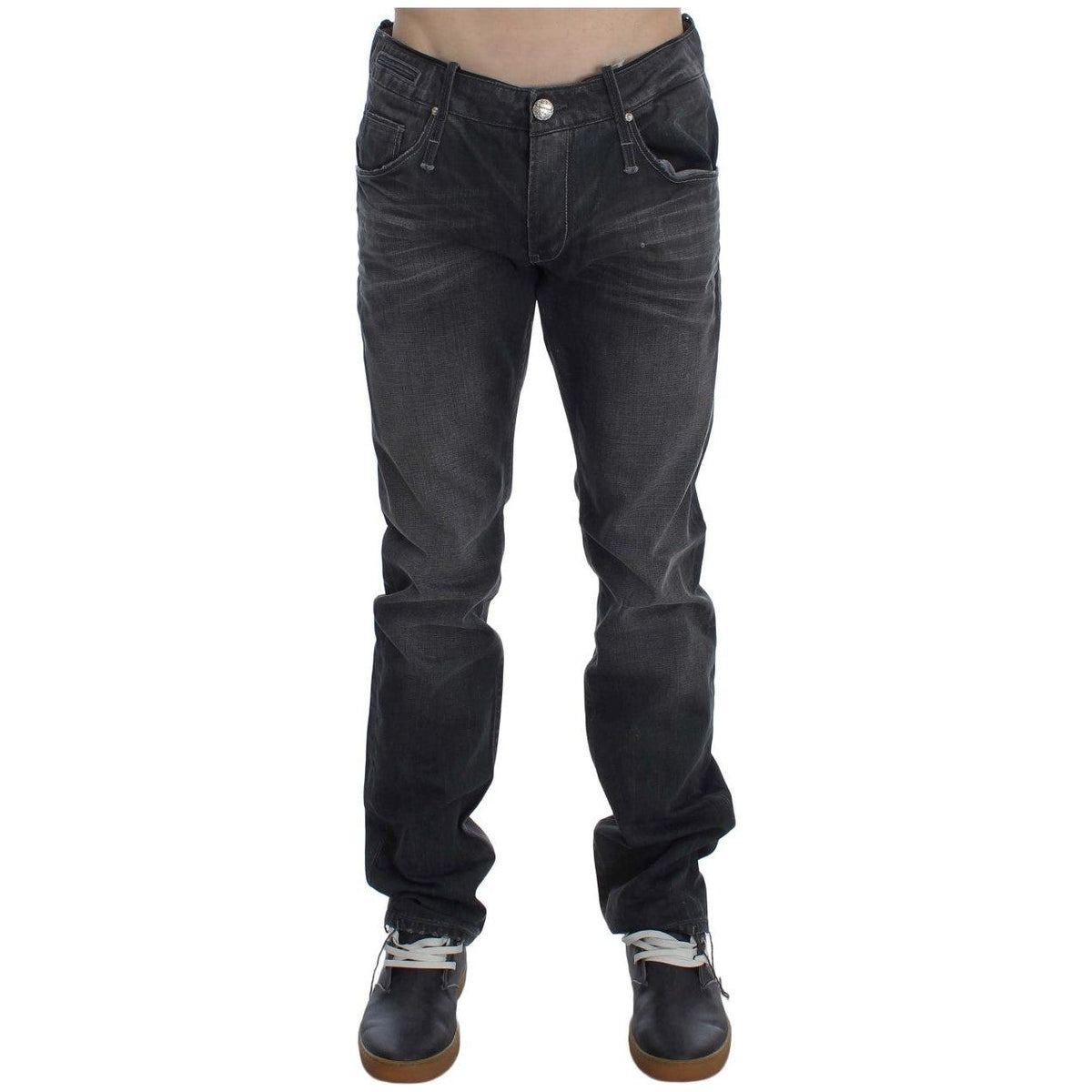 Acht Gray Cotton Regular Low Fit Jeans