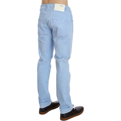 Acht Blue Cotton Stretch Low Waist Fit Jeans