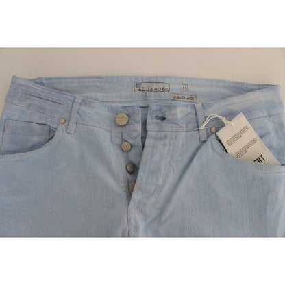 Acht Blue Cotton Stretch Low Waist Fit Jeans