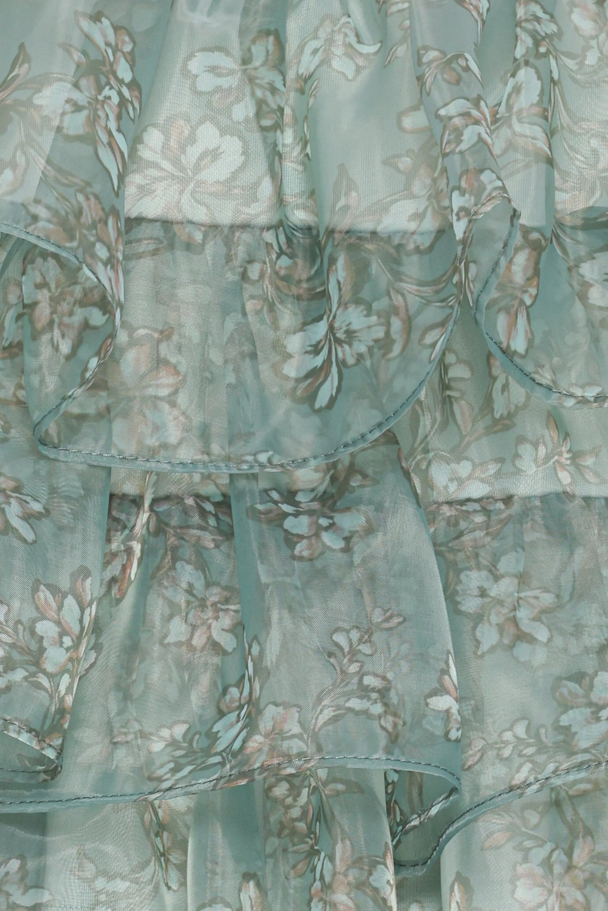 Taelya Flounce Top - Mint Green Floral