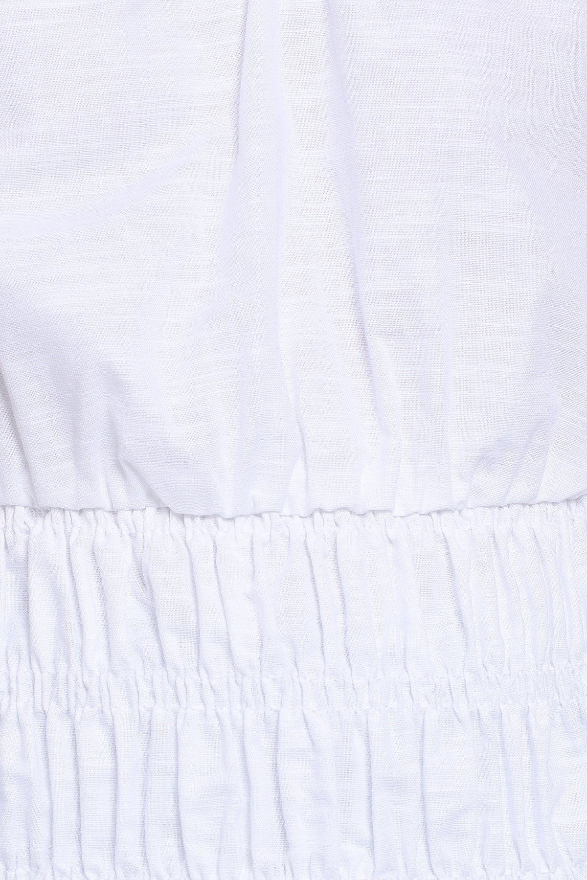 Lucilla Shirred Waist Top - White