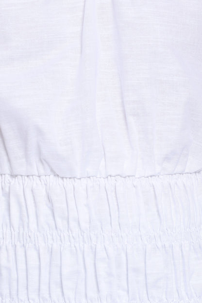 Lucilla Shirred Waist Top - White