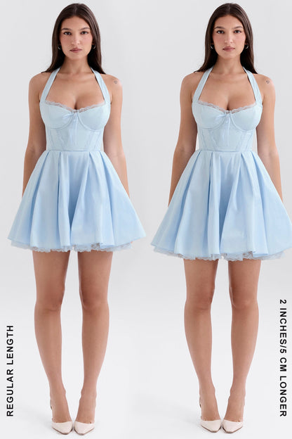 bluebell cotton halter mini dress