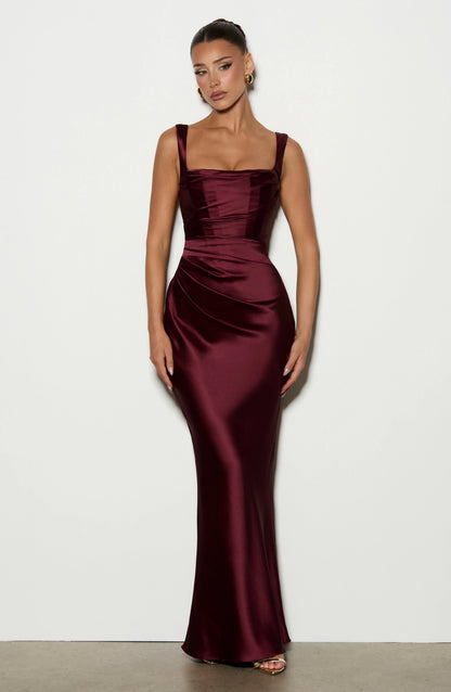 Calanthe Maxi Dress - Cherry Lacquer