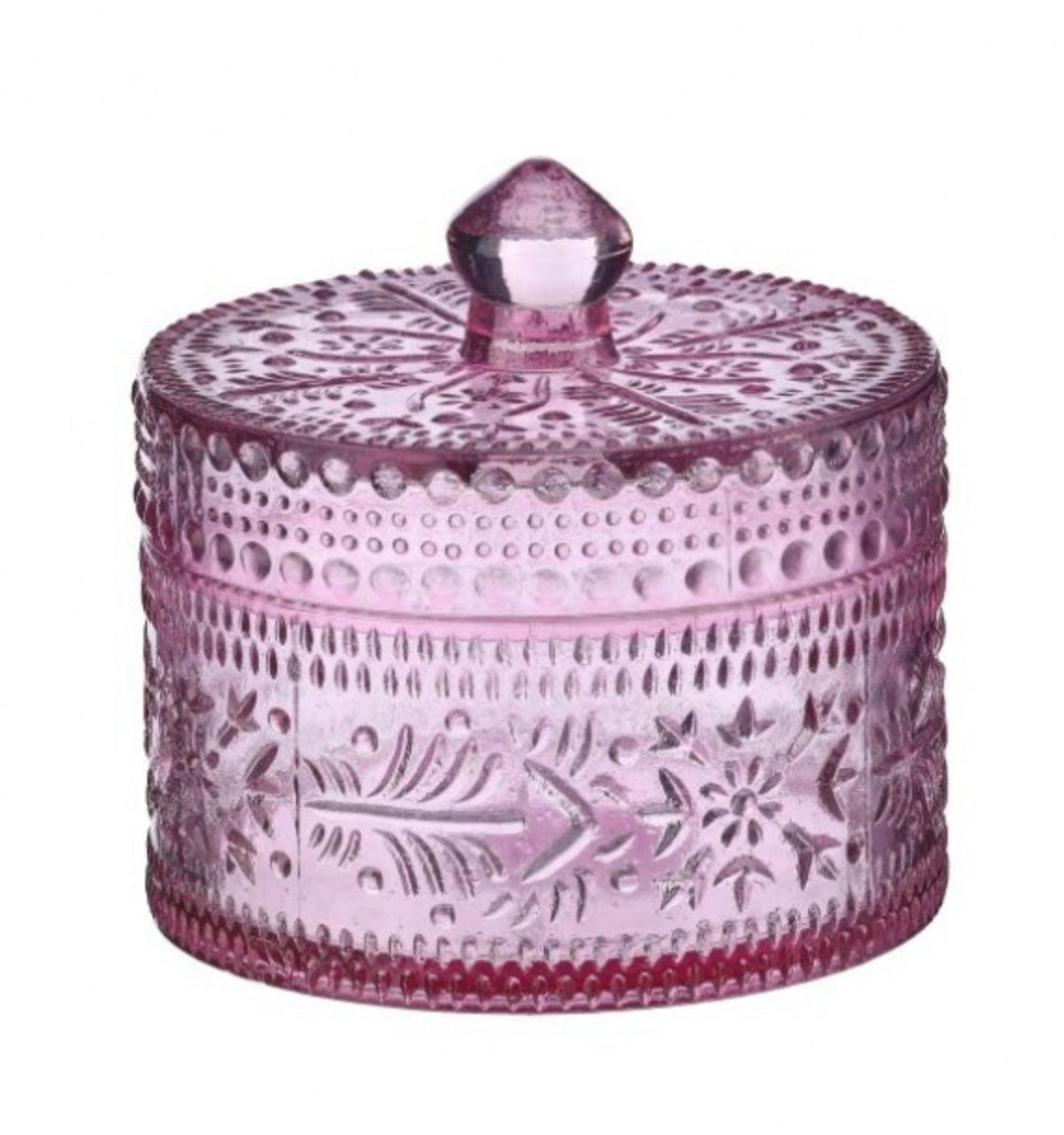 6.5” hobnail glass jar with lid