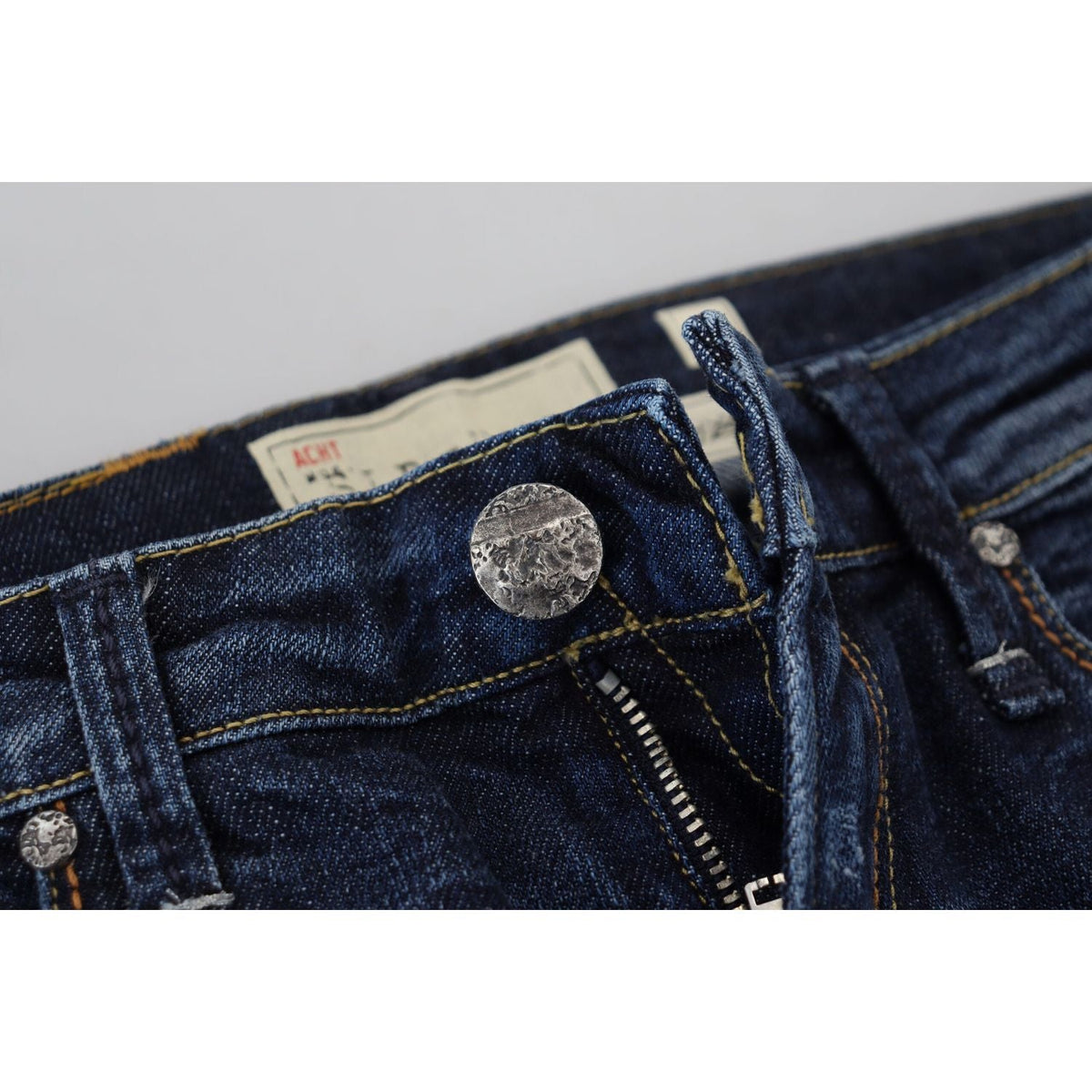 Acht Blue Washed Cotton Low Waist Women Casual  Jeans