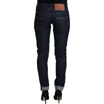 Acht Blue Cotton Low Waist Slim Fit Women Casual Jeans