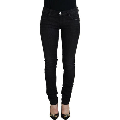 Acht Black Cotton Slim Fit Women Casual Denim Jeans