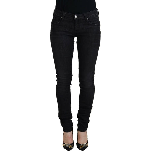 Acht Black Cotton Slim Fit Women Casual Denim Jeans