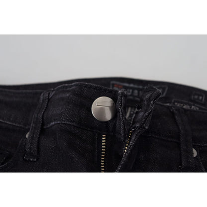 Acht Black Cotton Slim Fit Women Casual Denim Jeans