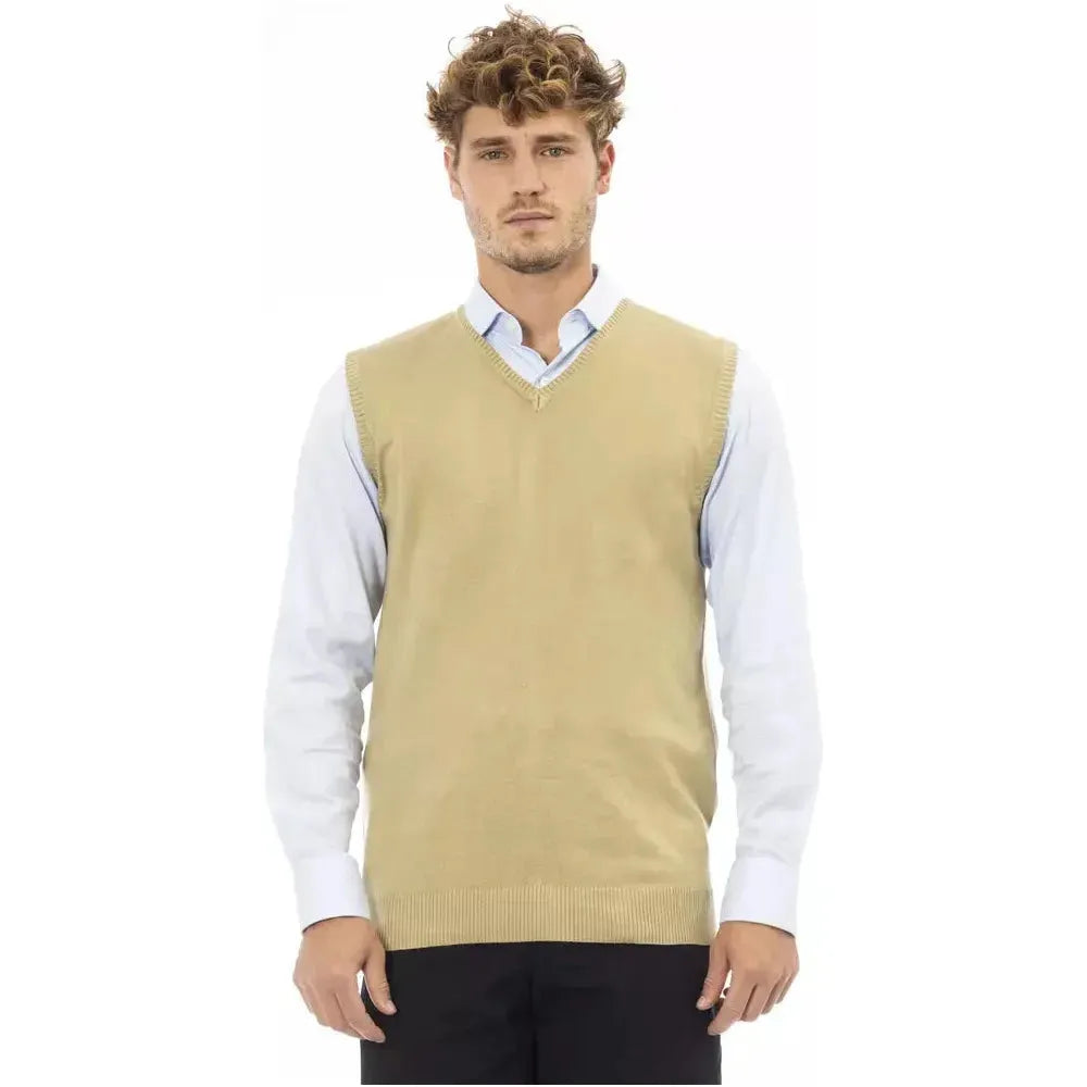 Alpha Studio Beige Viscose Men Jacket