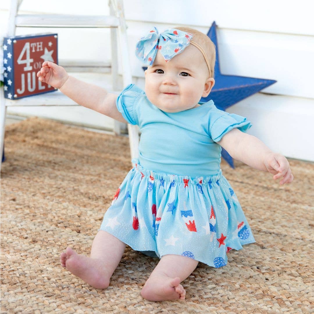 Bomb Pop Tulle Bow Baby Headband - 4th of July