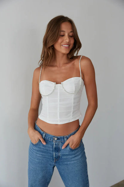 Vivianna Rhinestone Bustier Top
