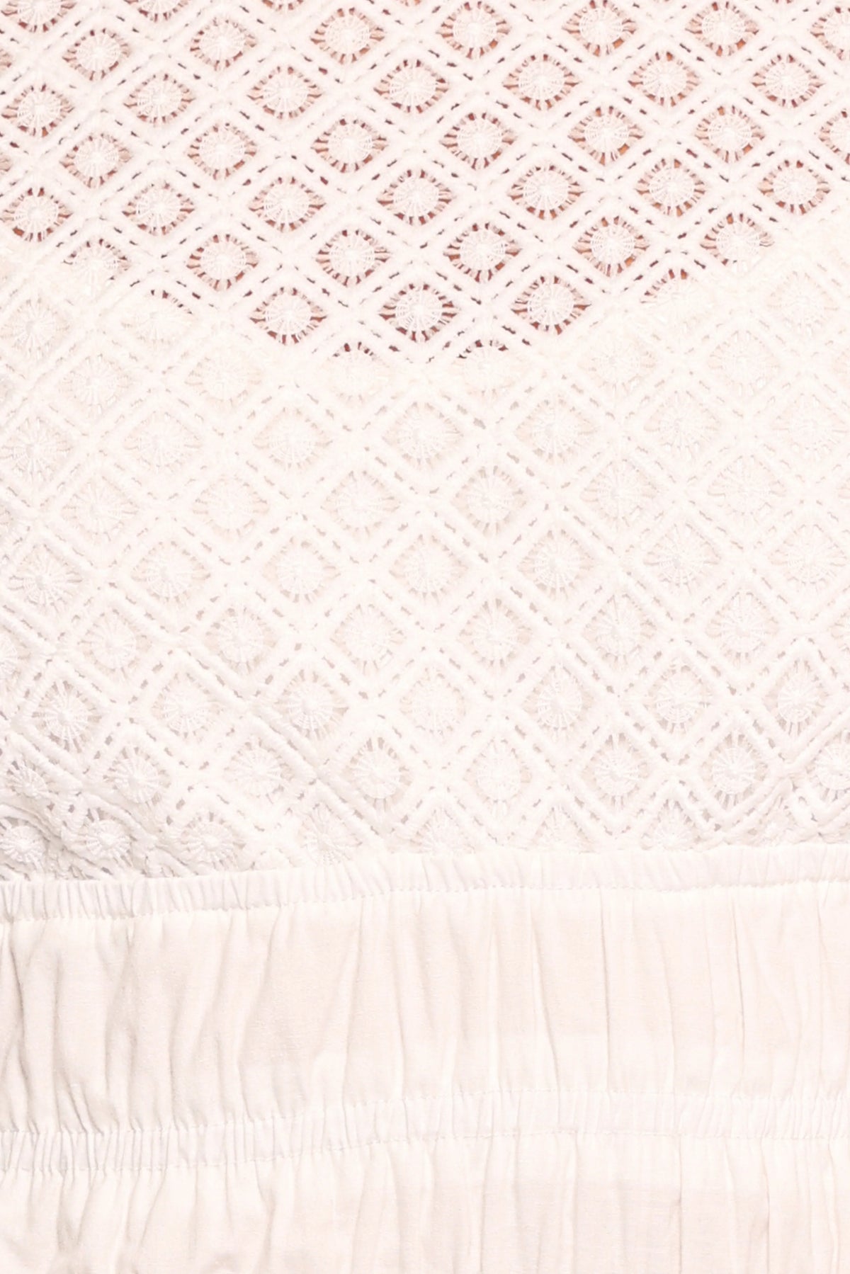 Riven Shirred Top - White