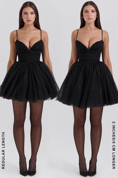 black tulle mini dress - sale