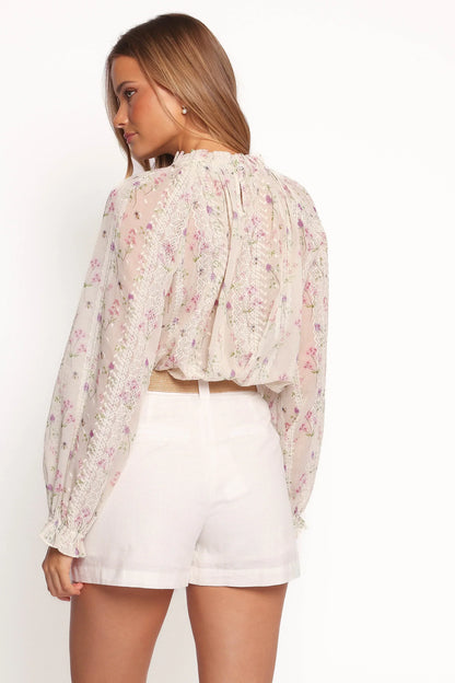 Annie Long Sleeve Top - Pink Floral