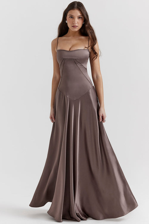 smoke lace up maxi dress