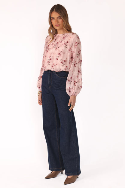 Dallas Long Sleeve Top - Pink Rose