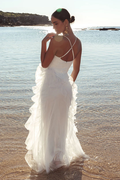 Sun To Me Tulle Maxi Dress Off White