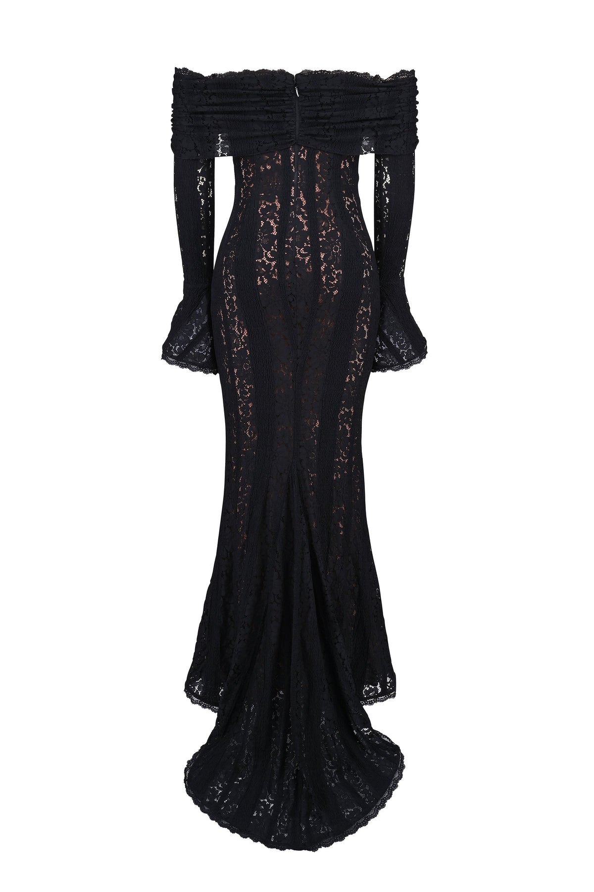 black off shoulder floral lace maxi dress