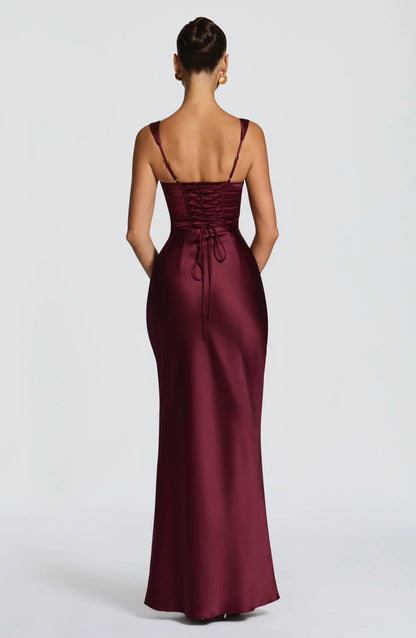 Calanthe Maxi Dress - Cherry Lacquer