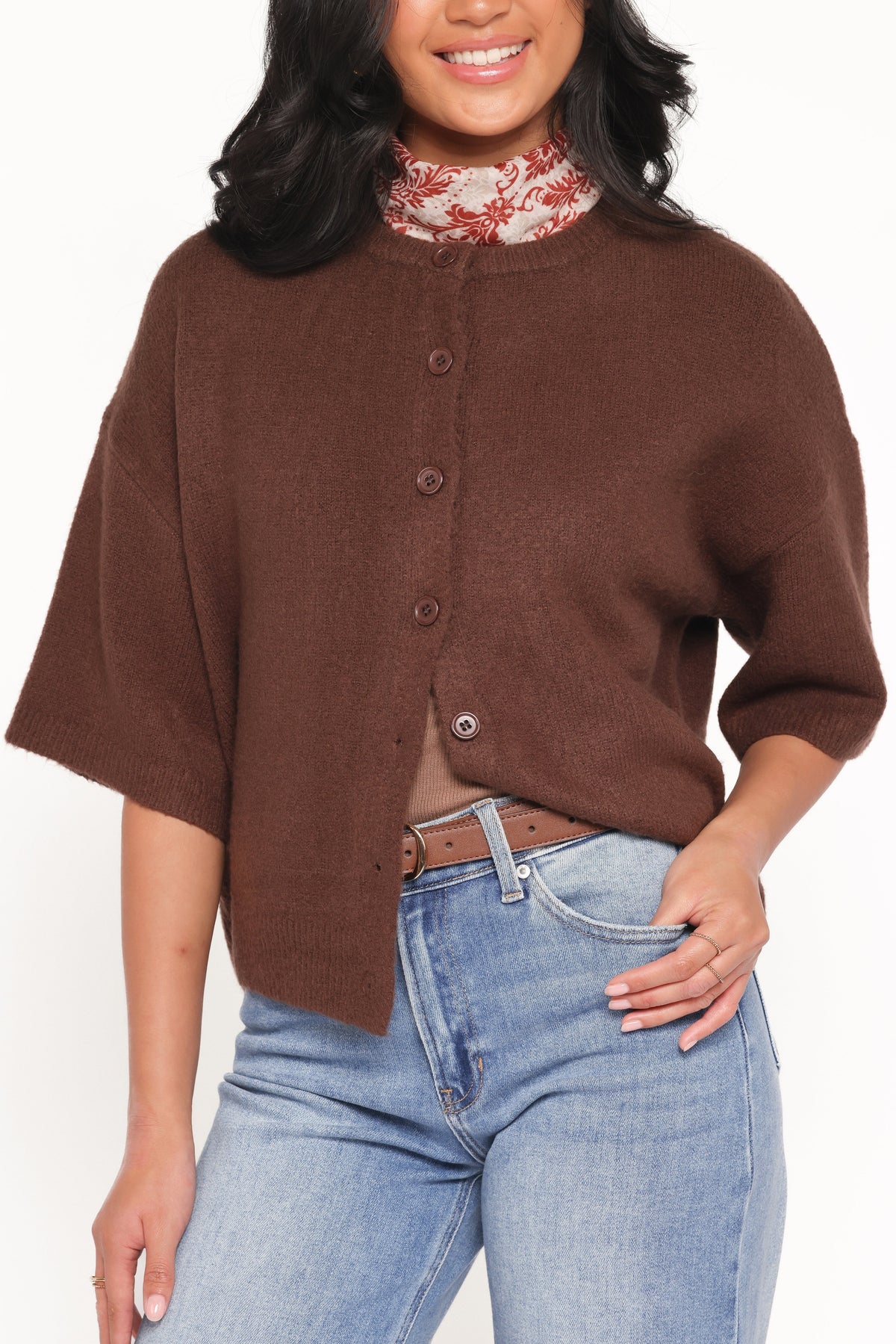 Lilith Knit Top - Chocolate Brown