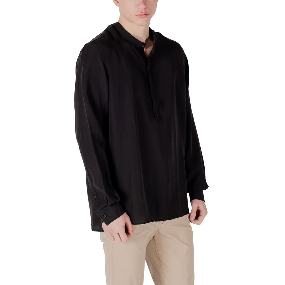 Antony Morato Black Lyocell Shirt