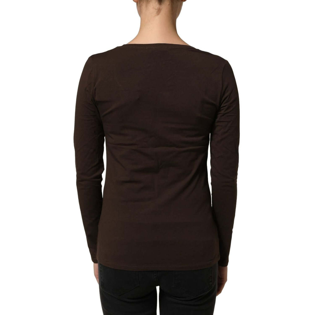 Alpha Massimo Rebecchi Brown Long Sleeves Round Neck Top
